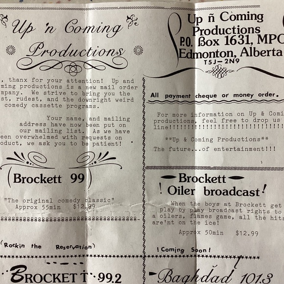 Brockett 99 original from 1993 comedy spoof local Alberta legendary antique - Picture 2 of 5